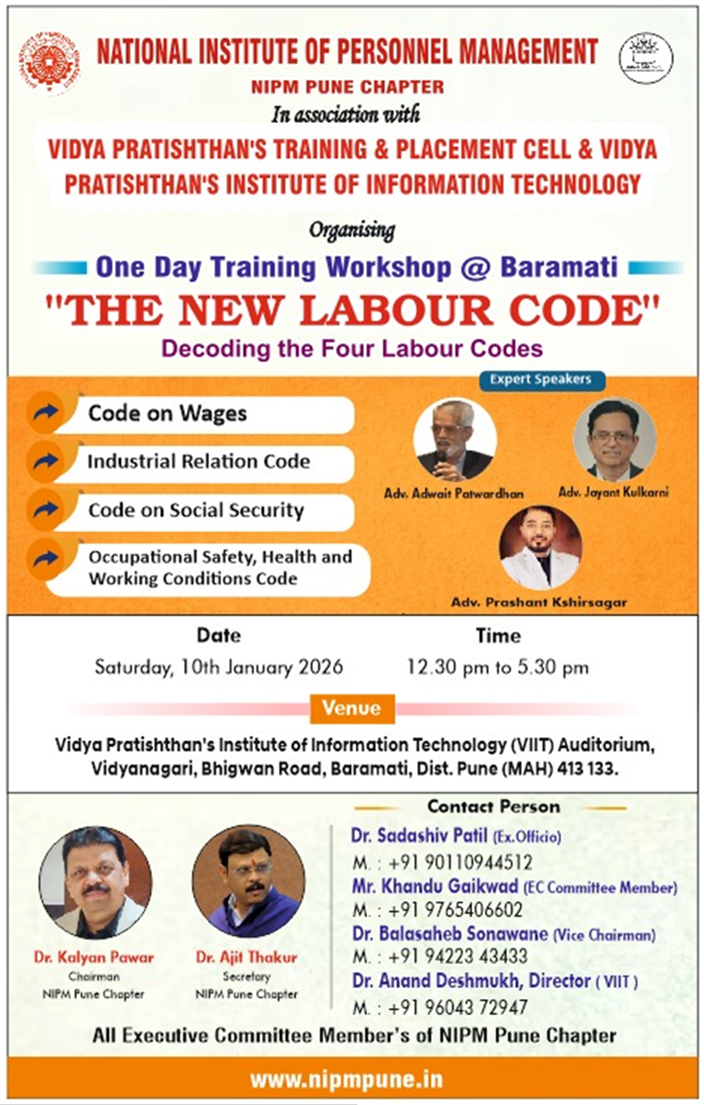 One Day Training Workshop @ Baramati-THE NEW LABOUR CODE